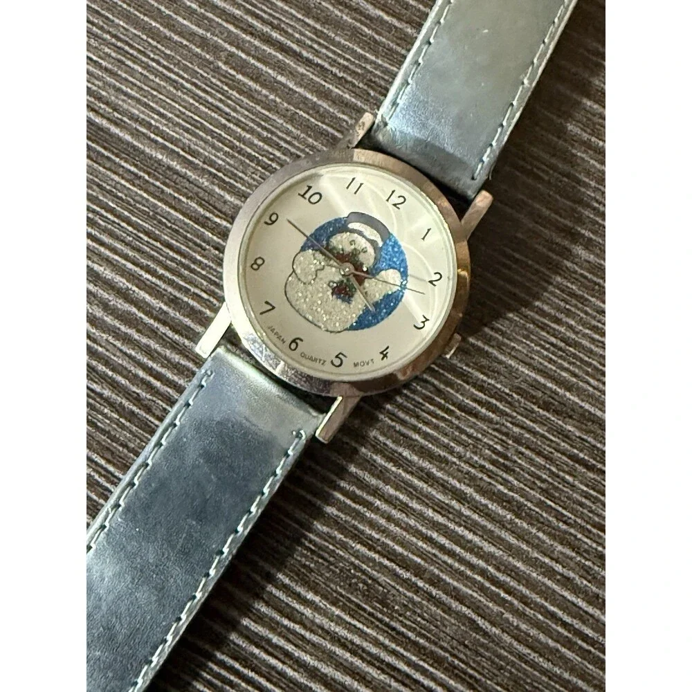 Christmas Snow Man Classic Vintage  Analog Watch New Battery!